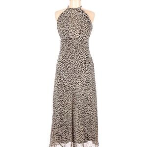 Maggy London Polka Dot Silk Halter Dress